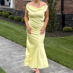 Peppermayo Yellow Satin Dress